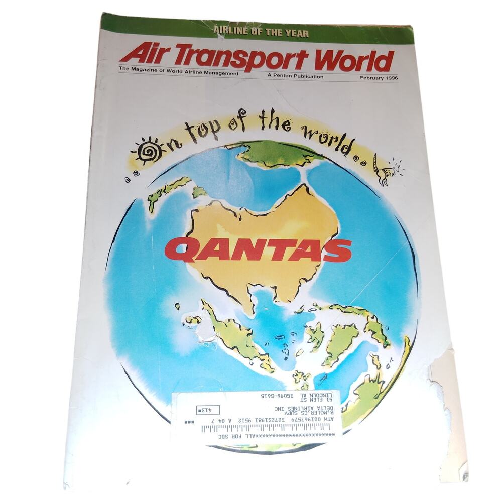 Air Transport World Magazine Feb 1996 - Qantas Airline of the Year Edition